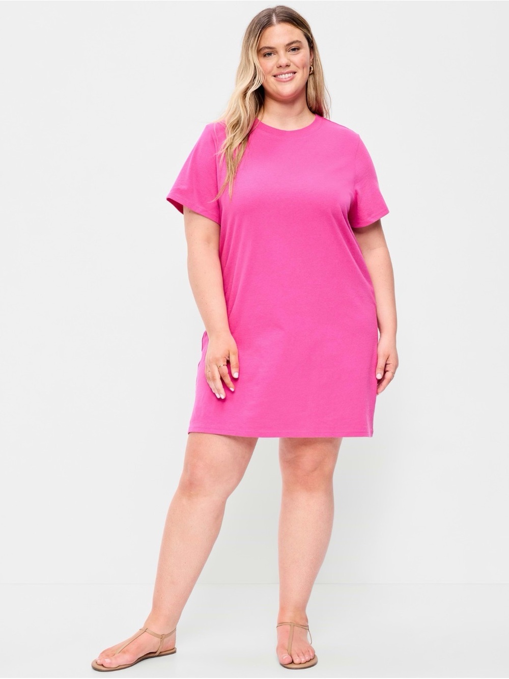 Old Navy Vintage Crew-Neck Mini T-Shirt Dress in Pink Size XLarge